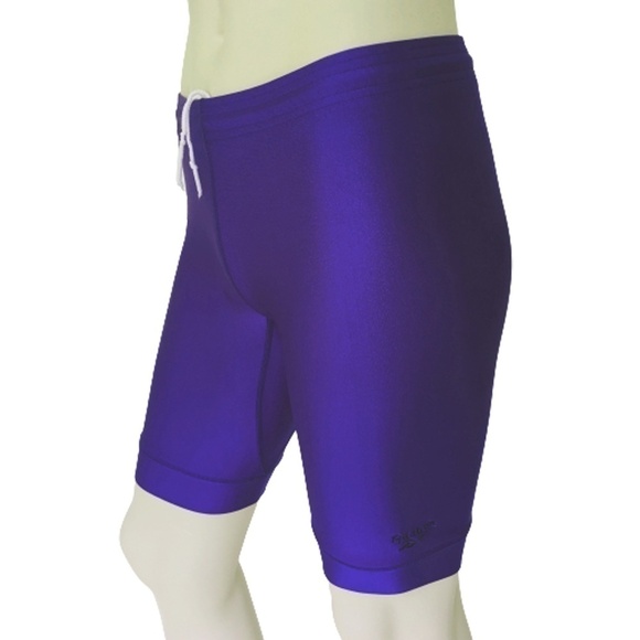 VINTAGE Reebok Spandex Shiny Compression Bike Running Gym Fitness Shorts - Picture 1 of 9